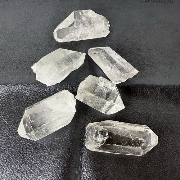 Clear Quartz Crystal Points 11oz Bulk Lot Rough Raw 6 Pieces - Picture 1 of 16